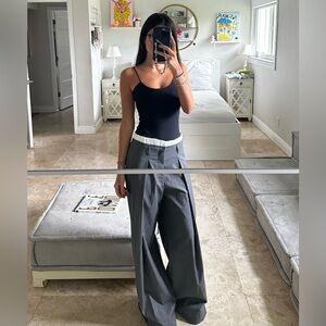 Zara Dark Gray Straight Leg Trousers - Size XS, Low Waisted, Never Worn